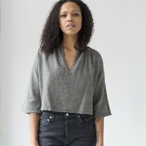 Esby Lily Top in Mockingbird Houndstooth